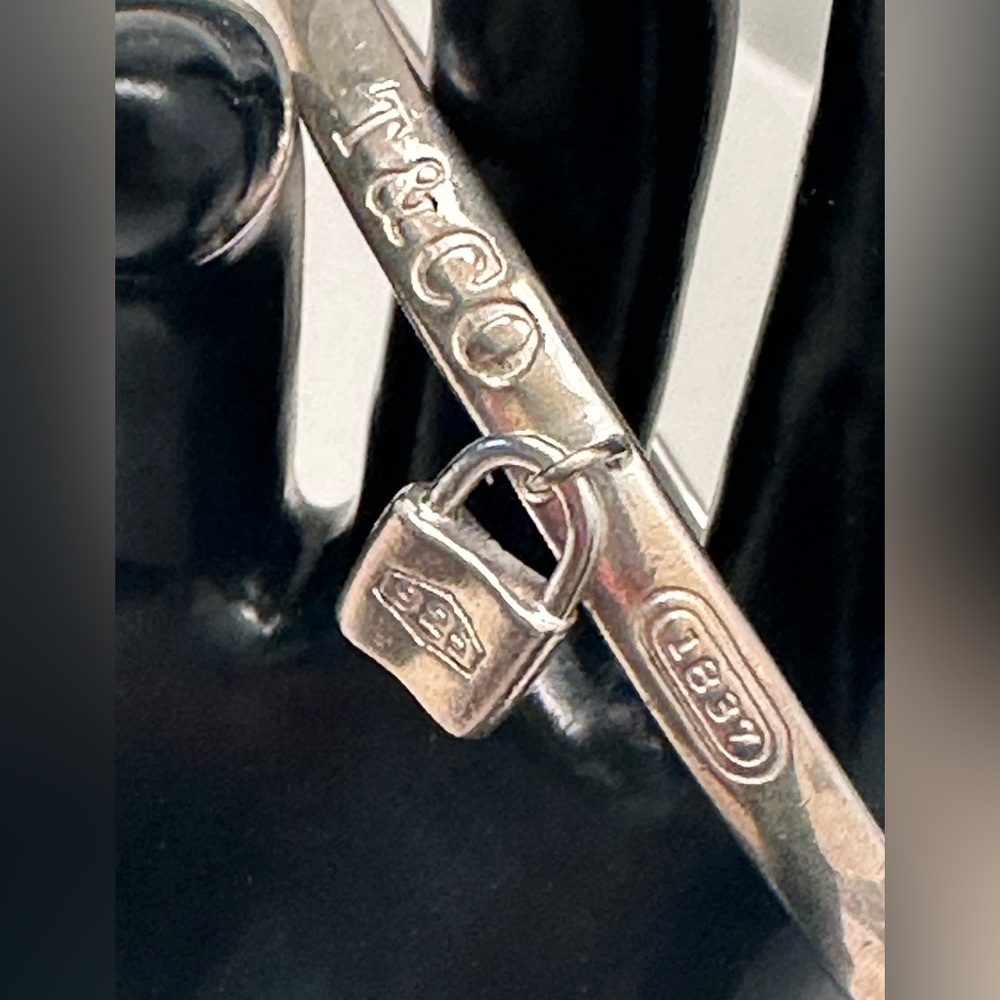 Tiffany & Company bangle bracelet lock charm dangle silver